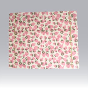Pink Strawberry Banquet Napkins for Decoupage, Crafts or Tablescaping image 4