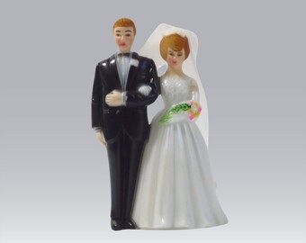 Vintage Bride and Groom Cake Topper made in Hong Kong