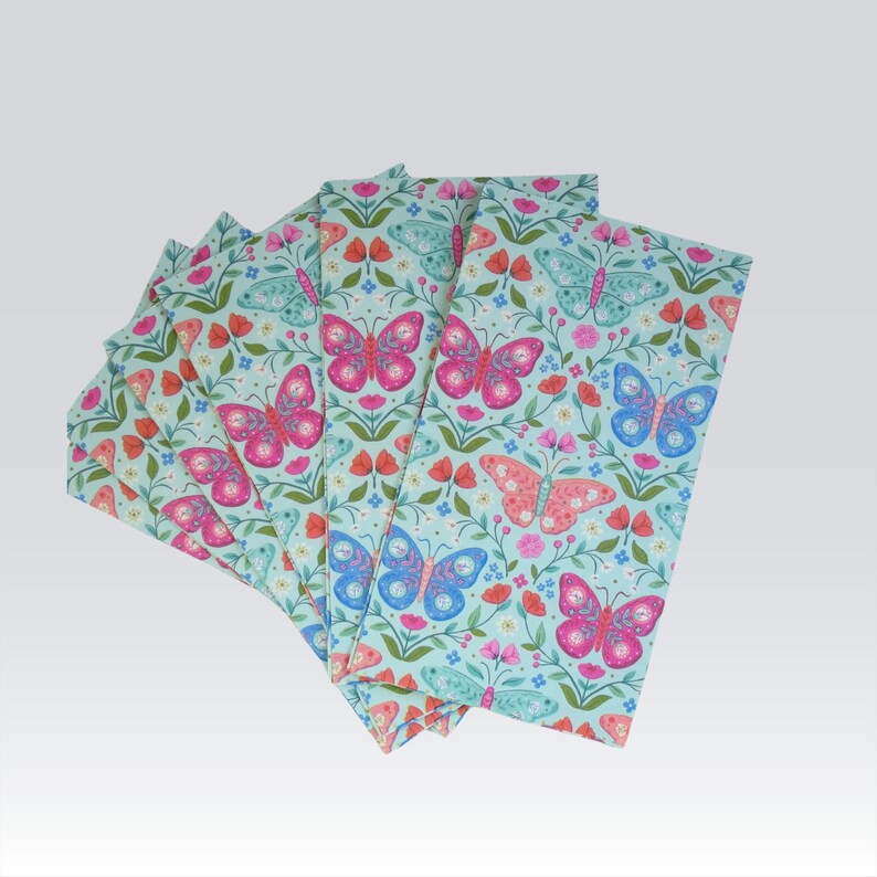 Garden Party Banquet Napkins, Colorful Butterfly Decoupage Paper Napkins, Bakery Basket Liner image 4