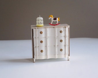 60s Ideal Toy Co Doll Furniture, Petite Princess Fantasy Dollhouse Bureau for Dolls