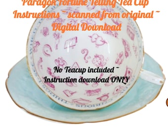 Paragon Fortune Telling Tea Cup Instructions, Digital Download Instruction Pamphlet, Instant Download No Teacup included