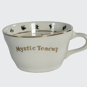 Foglio di istruzioni per la divinazione con tazza da tè mistica degli anni '40, download digitale, stampa su richiesta, clipart istantanee, originale scansionato