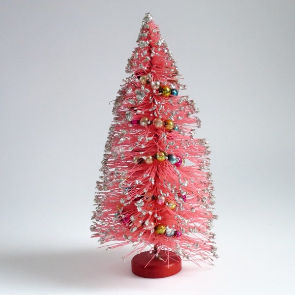 Vintage Pink Bottle Brush Tree 10 inches