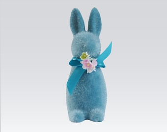 Kitsch Flocked Bunny Rabbit for Crafts, Decor, or Easter Basket Fill, Sold Separately