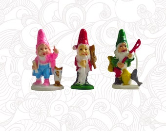 Vintage Mini Fairy Elf Figurines, Pixie Gnome Figures, Sold Separately