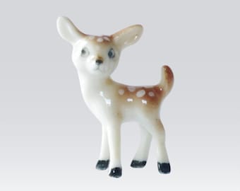 Micro Miniature Porcelain Reindeer Figure, 1:12 Dollhouse Deer Holiday Decorations