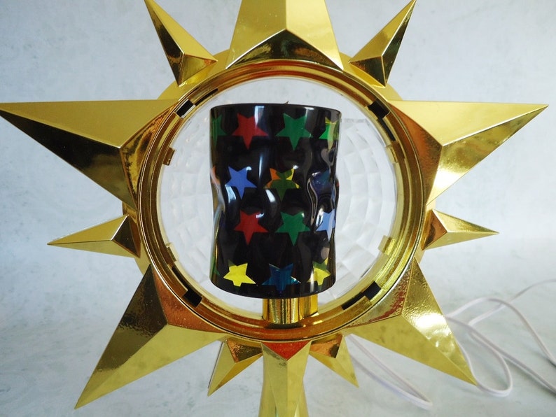 Vintage Bradford Celestial Star Tree Topper Mod Disco Light Etsy