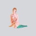 Vintage Plastic Bathing Beauty, Mini Mermaid Figure or Cup Cake Topper made in Hong Kong #2