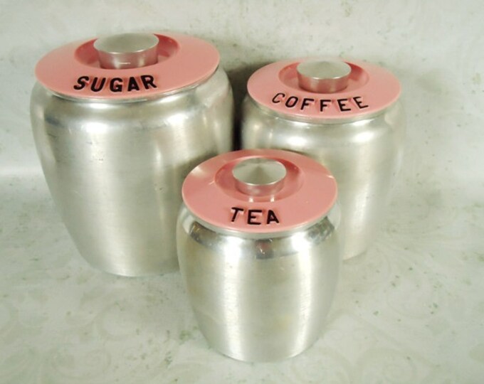 Pink Kromex Kitchen Canisters Vintage Kitchen Canister Set Retro Pink