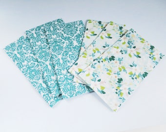 6 Decoupage Banquet Napkins, Mint Green Summer Collage Supply, 3-Ply Coordinating Craft Paper