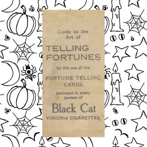 Black Cat Fortune Telling Card Instruction Booklet, DIGITAL Download Instructions Only