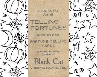 Black Cat Fortune Telling Card Instruction Booklet, DIGITAL Download Instructions Only