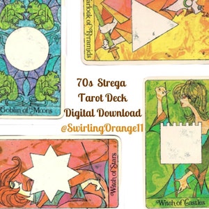 Mazzo di carte dei tarocchi Strega, gioco di predizione del futuro con download immediato, download digitale senza istruzioni