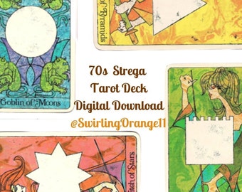 Strega Tarot Card Deck, Instant Download Fortune Telling Game, Digital Download wo Instructions