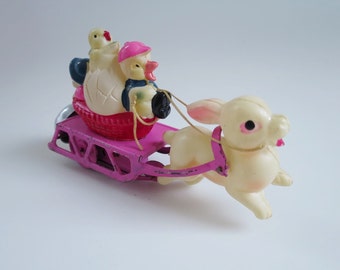 Vintage Wind Bunny Up Toy, Pink Gift Basket Filler,