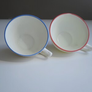 Pair MacBeth Evans Milk Glass Tea Cups, Orphan Teacups, Kitchen Decor image 4