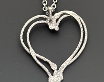 Double Heart Silver Pendant - Sweetheart Jewelry - Friendship Jewelry - Love Symbols