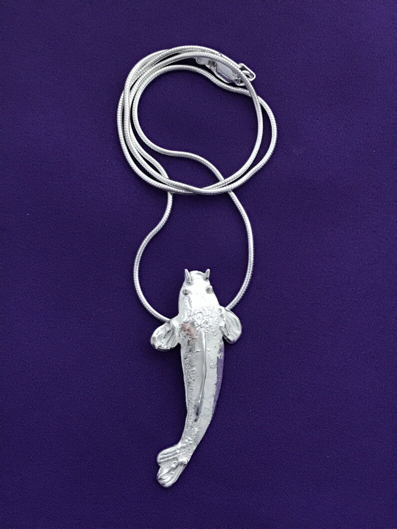 Koi Pendant Sterling Silver Koi Pendant Textured Koi Etsy