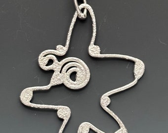 Splat Silver Necklace - Splat and Spiral Silver Necklace - Splat and Swirl Funky Silver Jewelry - Fun And Funky Jewelry - Jewelry for Teens