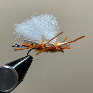 1/2 Dozen  Size 10  Double Stack Chubby Chernobyl Flies (3 tan/orange- 3 orange/tan)