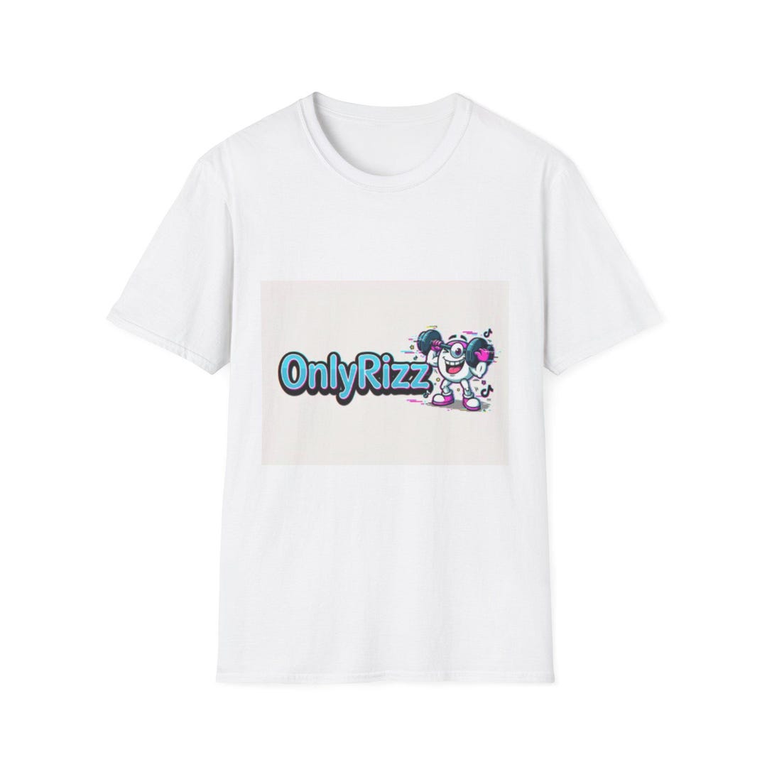 Only Rizz Onlyrizz Mascot Graphic T-shirt | Cartoon Character Logo, Pastel Blue ...