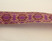 Purple and Gold Wired Edge Polyester Ribbon 1.5 inches by 7 yards long