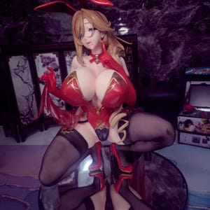 Nadeshiko Sexy Bunny Girl Figure – 1/4 Scale Premium BunnyStein Fantasy Statue Real Fishnet