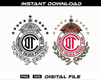 Club Toluca Logo: Mexican Futbol PNG SVG Vector, Liga Mexicana (Digital Download