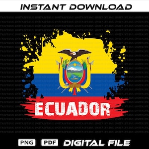 Ecuador Flag Splash PNG PDF, Ecuador Pride Digital Design Sublimation, (Instant Download 300dpi)