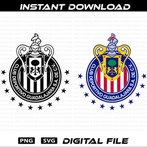 Club Chivas PNG SVG: Guadalajara Futbol Logo Vector, Liga Mexicana (Digital nedladdning