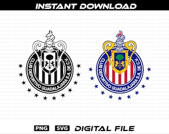 Club Chivas PNG SVG: Guadalajara Futbol Logo Vector, Liga Mexicana (Digital Download