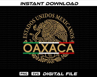 Oaxaca Mexico Eagle Coat of Arms: Oaxaca State - Estado Mexicano PNG SVG Digital Download
