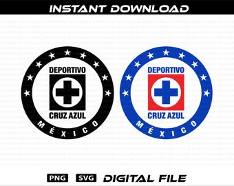 Club Cruz Azul Logo: Mexican Futbol PNG SVG Vector, Liga Mexicana (Digital Download