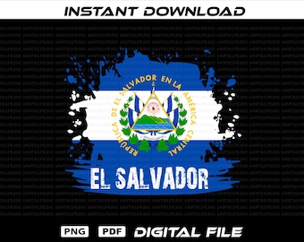 Flaga Salwadoru w formacie PNG PDF, projekt cyfrowy Salvador Pride, sublimacja, (natychmiastowe pobranie 300 dpi)