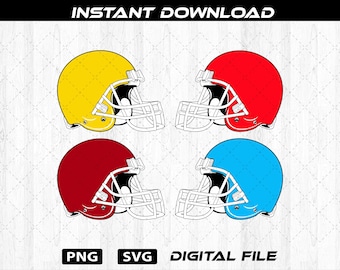 Football Helmet SVG Bundle | Sports Clipart PNG | Digital Download
