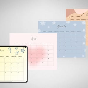Undated Printable Monthly Calendar