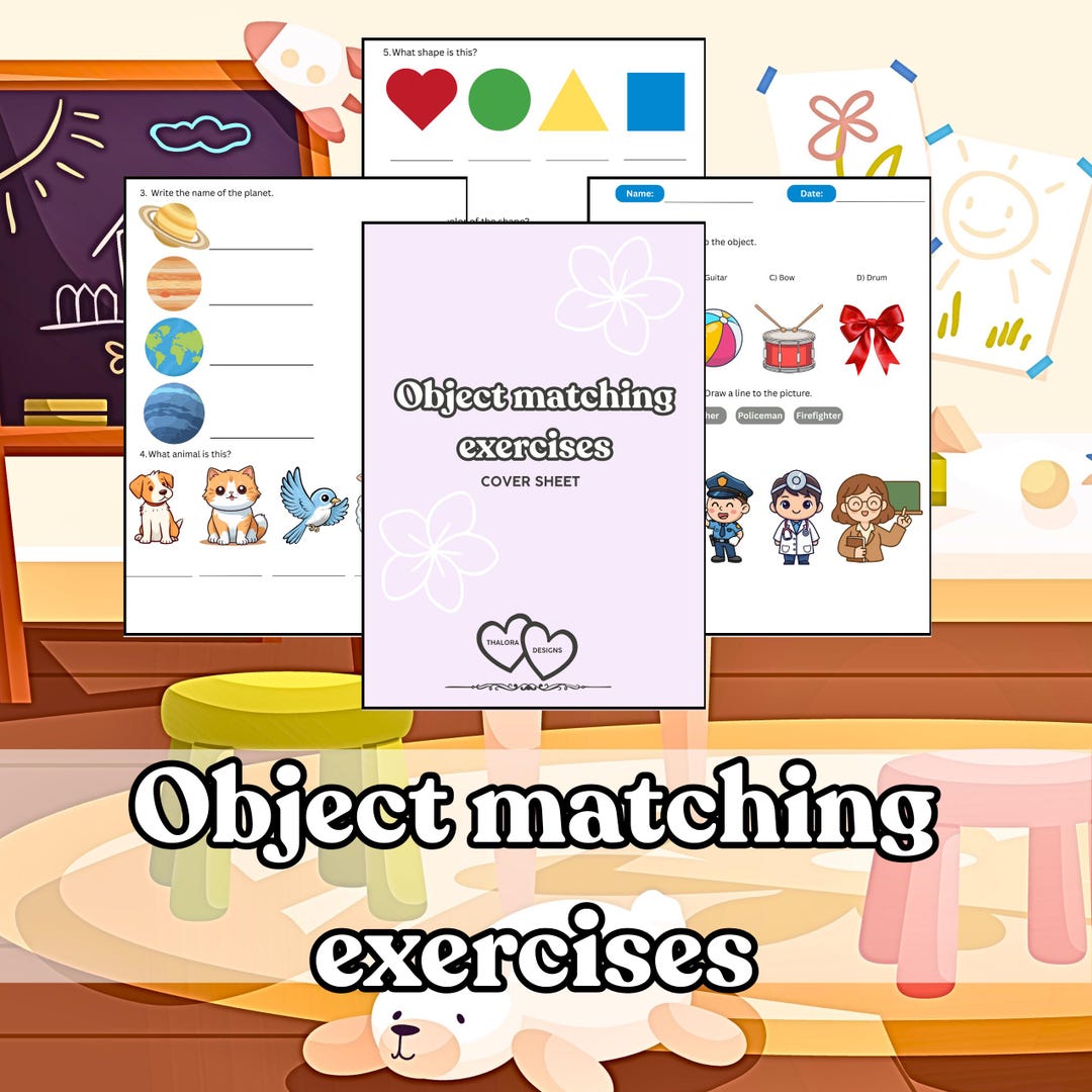 Object Partner Worksheet Object Matching Worksheet: Printable Test Format Practice Sheets ...