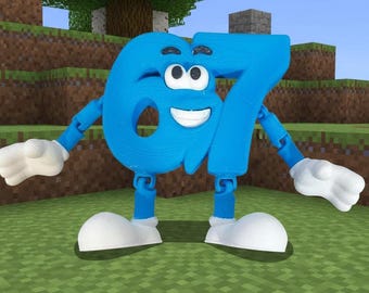 Figura Six Seven Brainrot | Artigo de Coleção Articulado TikTok Meme | Decoração de Secretária em PLA Biodegradável