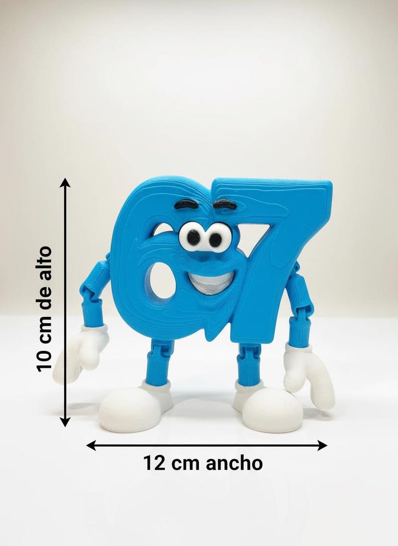 Six Seven Brainrot Figuur | Beweegbaar TikTok Meme Verzamelobject | "Steal a Brainrot" Milieuvriendelijke PLA Decoratie afbeelding 2