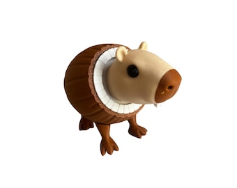 3D Printed Capybara Figure: Adorable Desk Decor (7x7x11 cm)