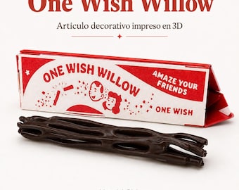 One Wish Willow varinha 3D com caixa | Artigo decorativo em PLA | Presente fantasy | Peça de coleção impressa em 3D