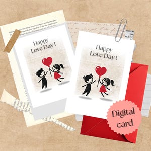 Biglietto d'auguri per la giornata dell'amore / Biglietto d'auguri romantico stampabile / Biglietto d'amore carino per lui o per lei / Biglietto a forma di cuore / Biglietto d'amore / Biglietto di San Valentino / Ti amo