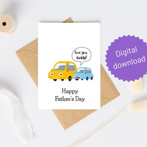 Cartão de Dia dos Pais, Download Digital de Dia dos Pais, Cartão de Saudações para Imprimir para o Pai, Amo Você, Papai, Cartão Engraçado de Dia dos Pais, Download Instantâneo