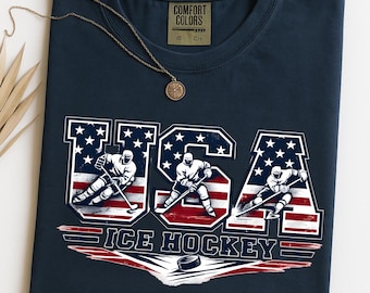 USA Ice Hockey Shirt, Winter Sports Champions Shirt, American Hockey Fan Crewneck, USA Hockey Lover Gift, Winter Sports Pullover