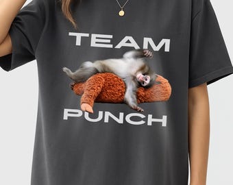 Team Punch Comfort Colors T-Shirt, Baby Monkey Punch Shirt, Cute Monkey T-Shirt,Wildlife Shirt
