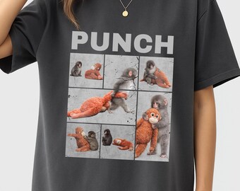 Baby Monkey Punch Shirt, Cute Monkey T-Shirt, Animal Lover Gift, Cute Cozy Mom Tee