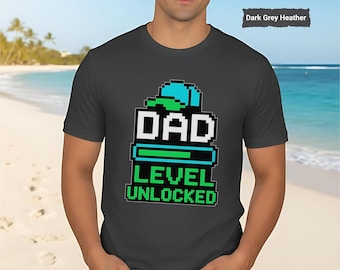 Camiseta para o Dia dos Pais, estilo retrô pixelado dos anos 80, presente para o Dia dos Pais, camiseta gamer, camiseta engraçada para o pai, camiseta para pai gamer, camiseta "Vida de Pai"