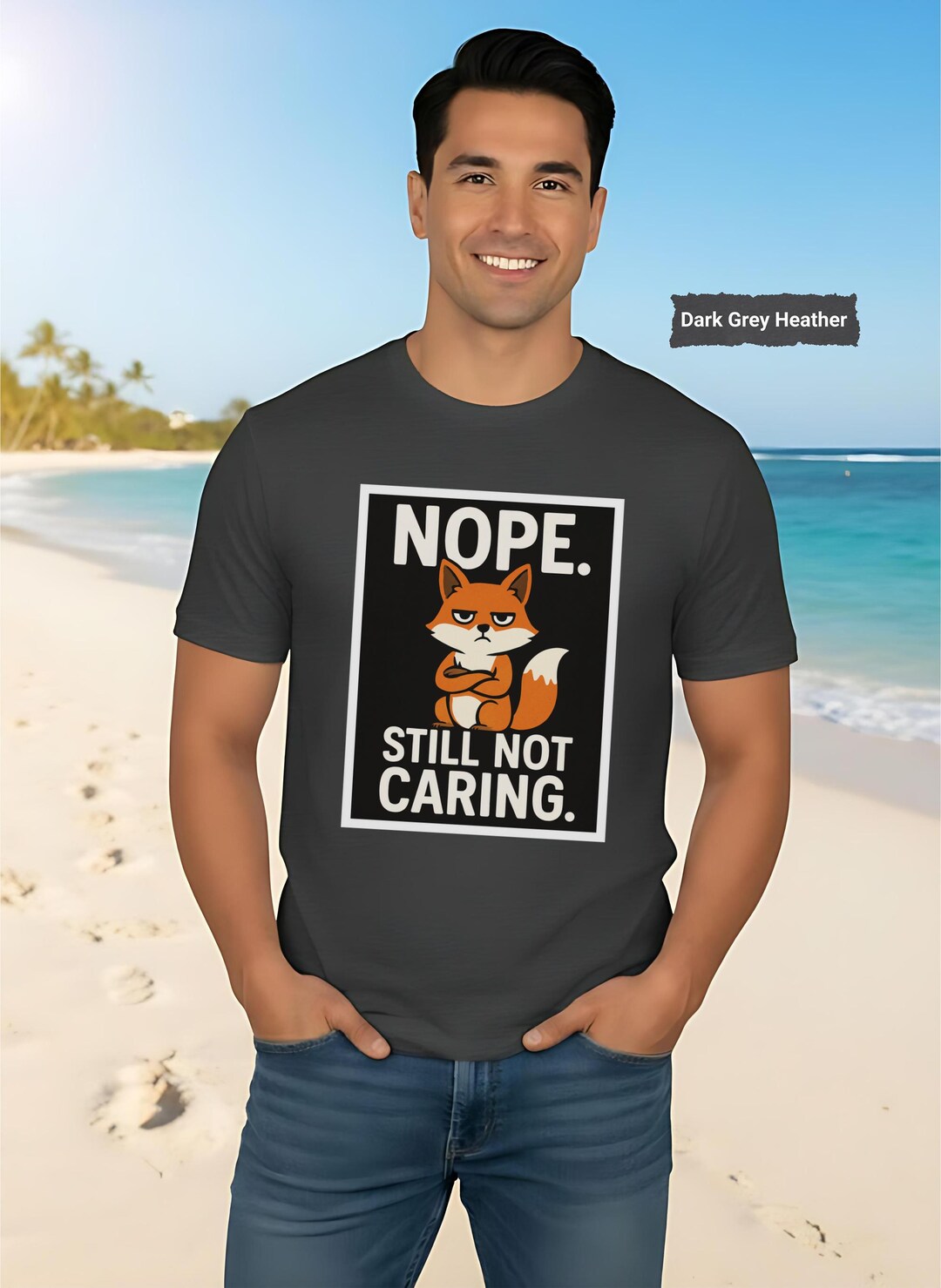 Funny Fox T-shirt: Sarcastic Animal Graphic Tee - Nope Still Not Caring ...