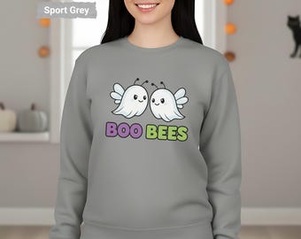Ghost Boobies Sweatshirt, Lustiger Halloween-Hoodie für Erwachsene, Boo Bees Shirt, Niedlicher Halloween-Hoodie, Gruseliges Halloween-Shirt, Halloween-Top