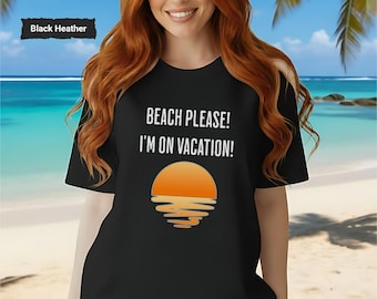 Retro Sunset Graphic Tee: Minimalist Beach Vacation T-Shirt